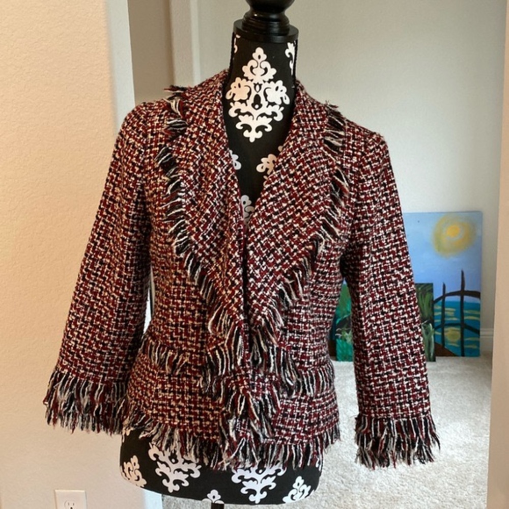 WHBM cropped tweed blazer